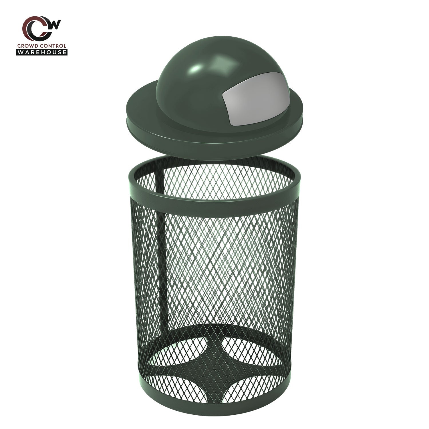 32 Gallon Trash Receptacle - Diamond Pattern - Crowd Control Warehouse