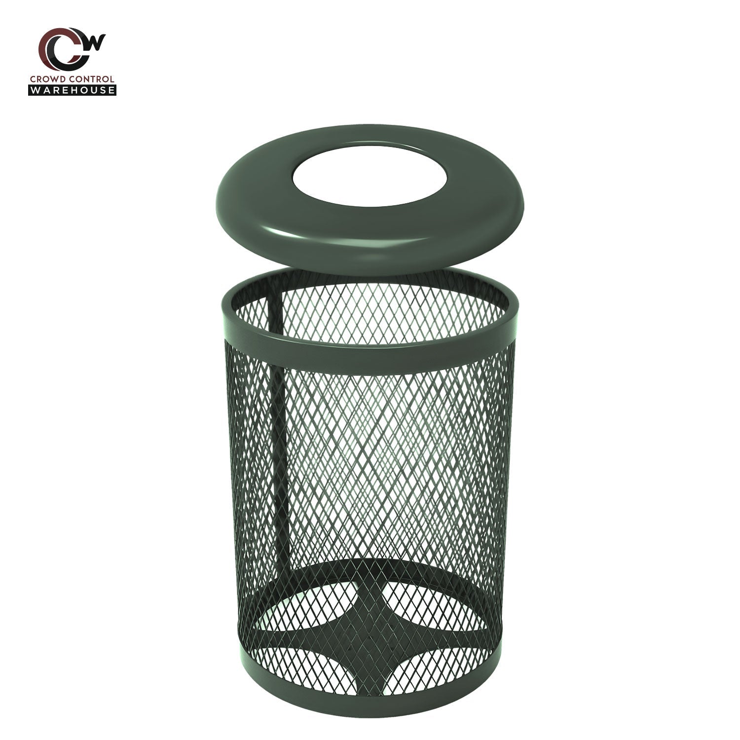 32 Gallon Trash Receptacle - Diamond Pattern - Crowd Control Warehouse