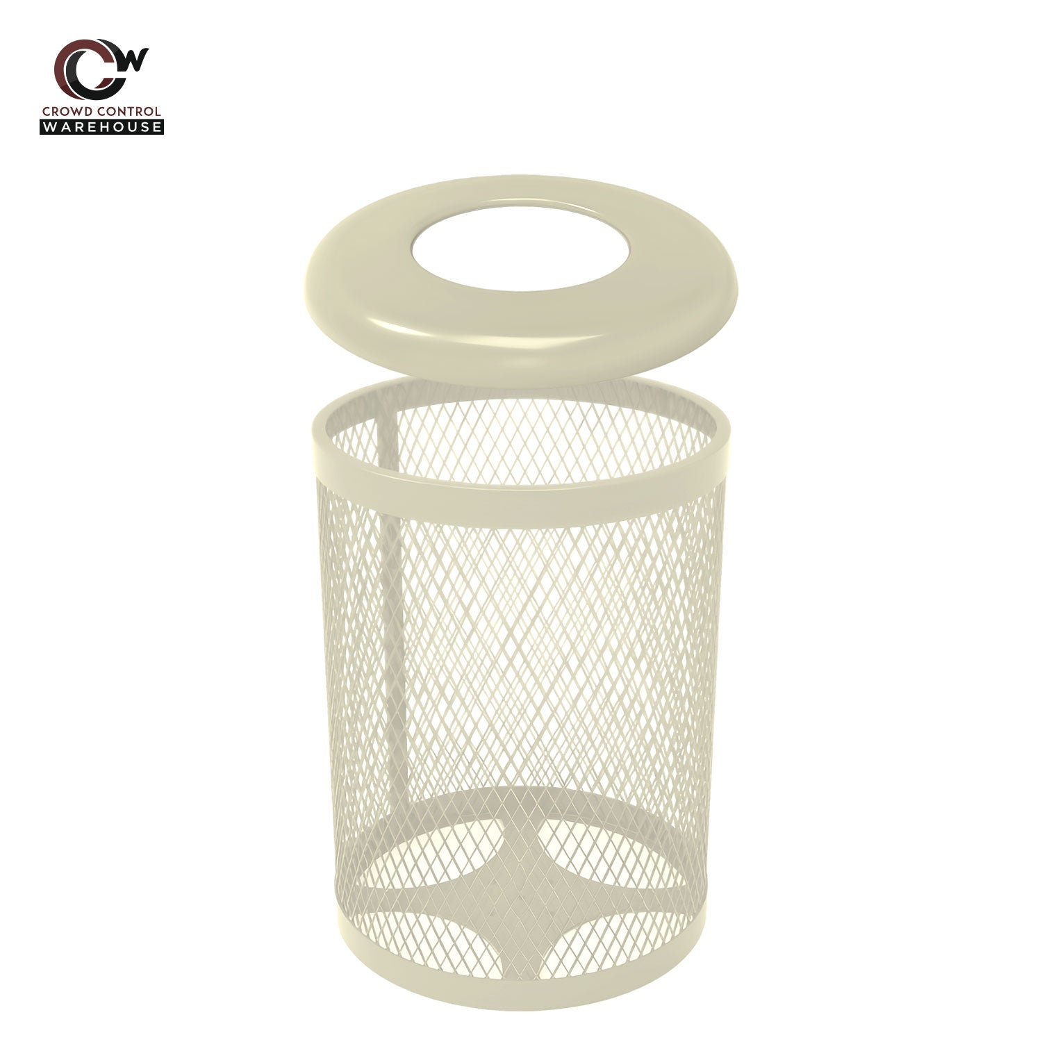 32 Gallon Trash Receptacle - Diamond Pattern - Crowd Control Warehouse