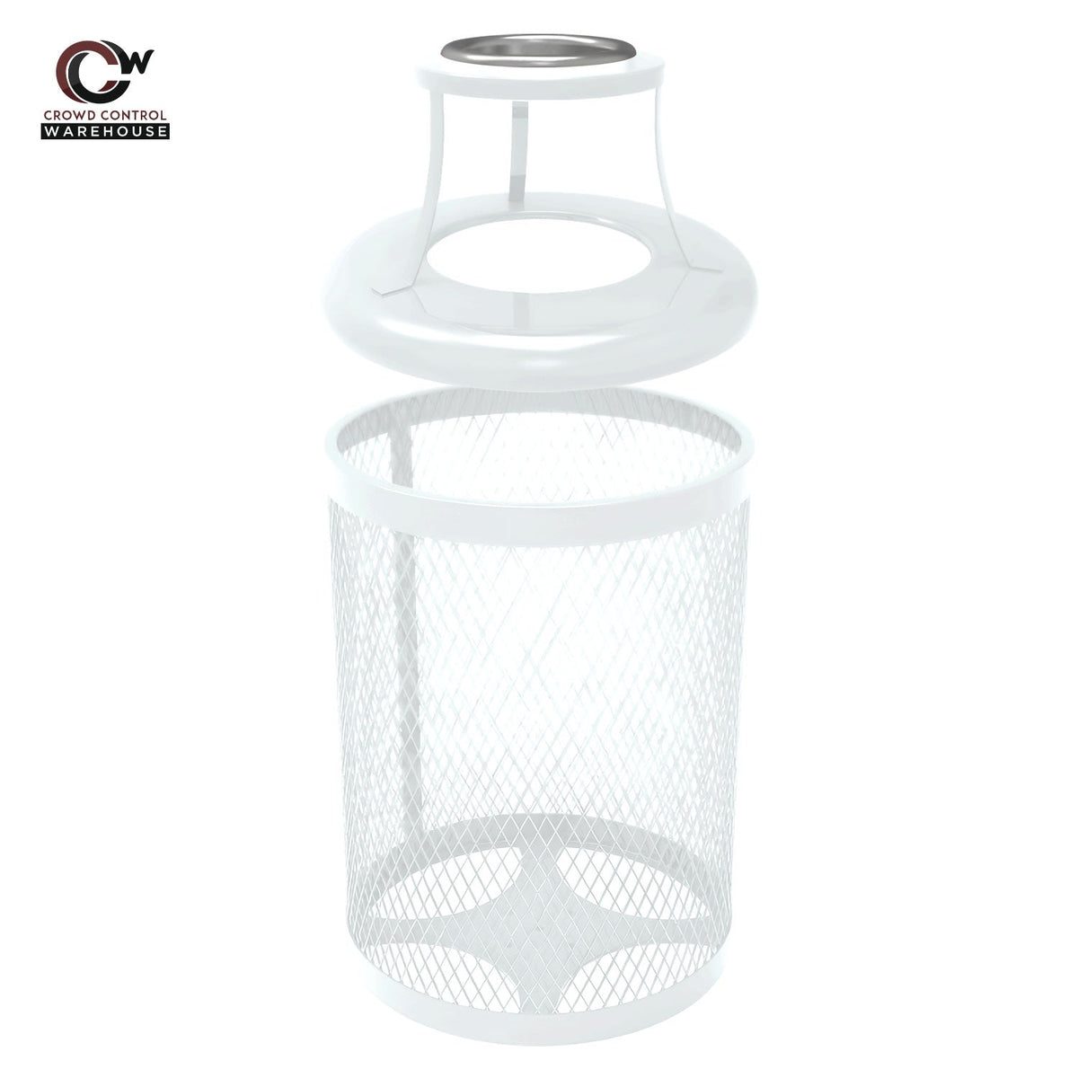 32 Gallon Trash Receptacle - Diamond Pattern - Crowd Control Warehouse