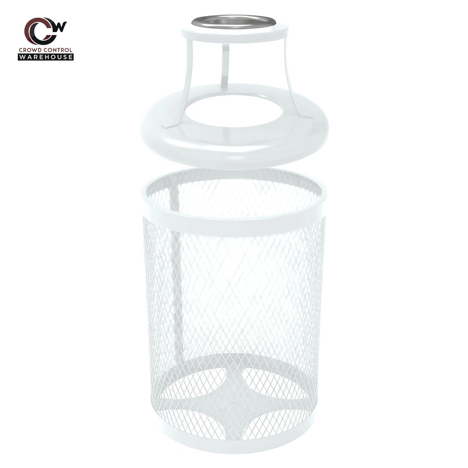 32 Gallon Trash Receptacle - Diamond Pattern - Crowd Control Warehouse