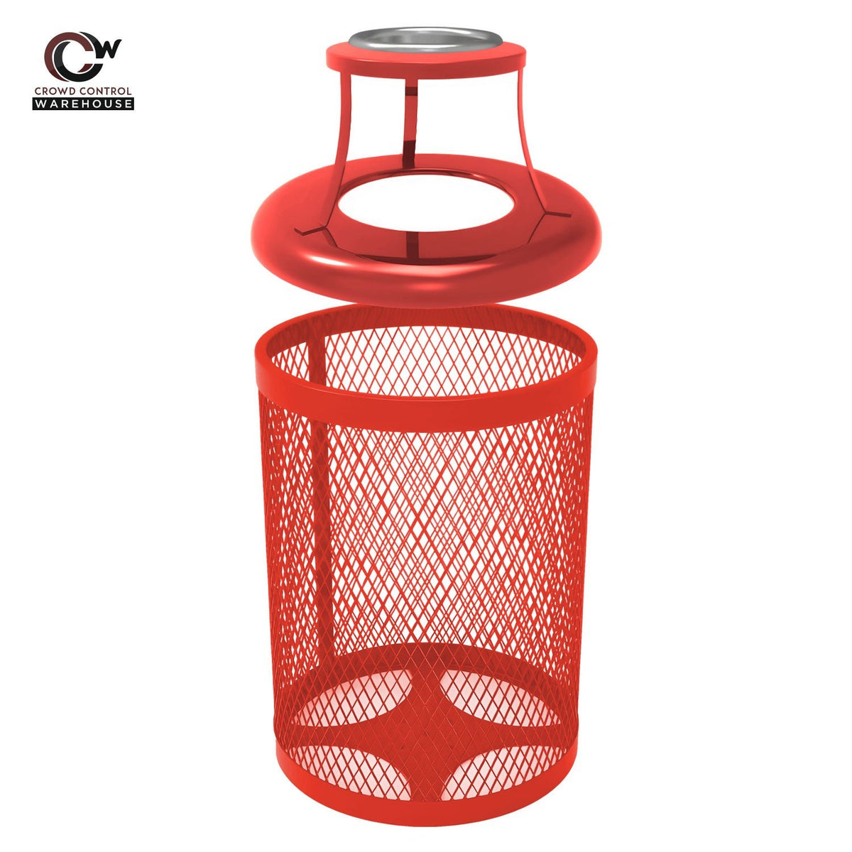 32 Gallon Trash Receptacle - Diamond Pattern - Crowd Control Warehouse
