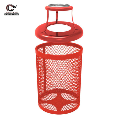 32 Gallon Trash Receptacle - Diamond Pattern - Crowd Control Warehouse
