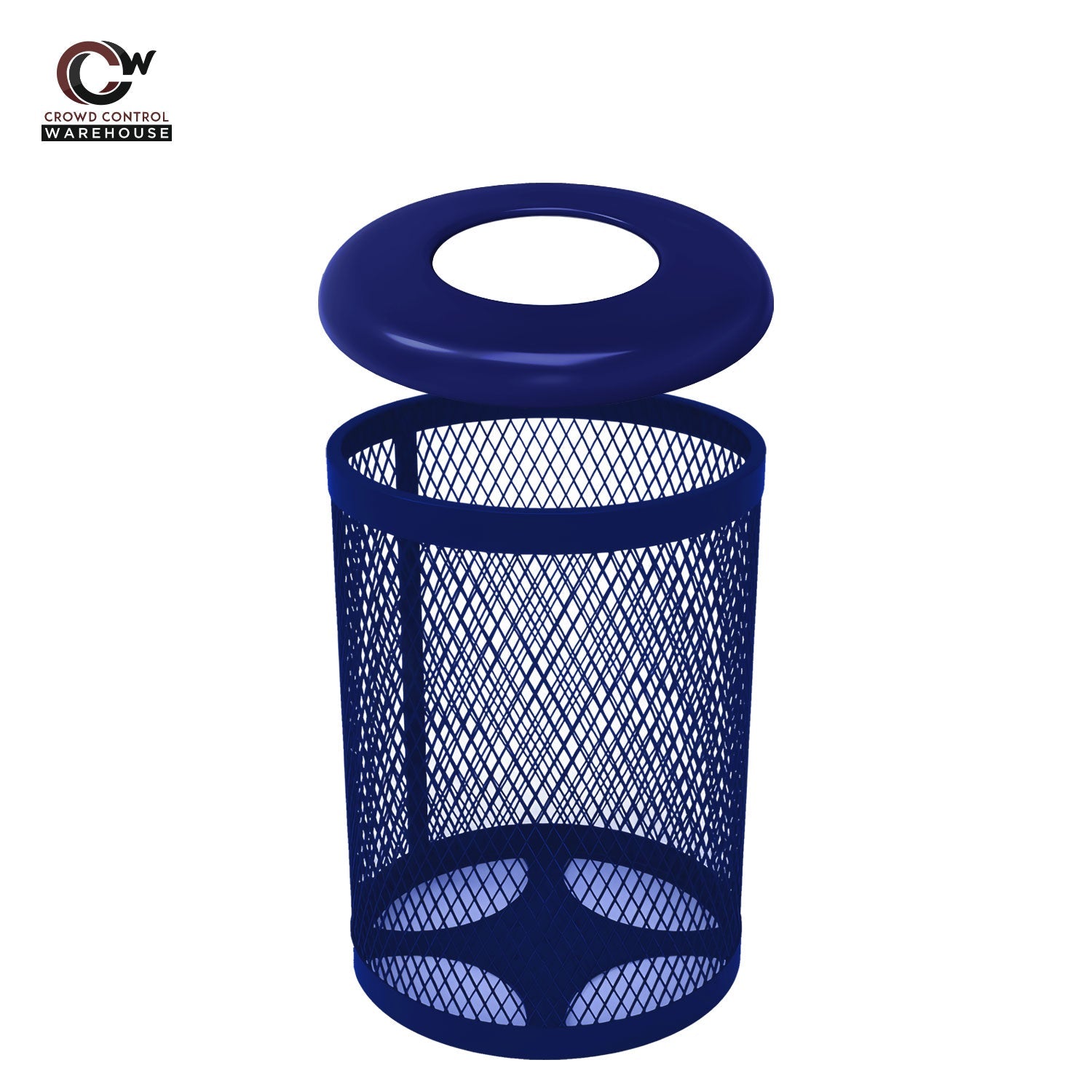32 Gallon Trash Receptacle - Diamond Pattern - Crowd Control Warehouse