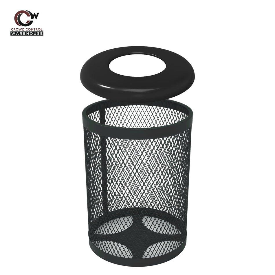 32 Gallon Trash Receptacle - Diamond Pattern - Crowd Control Warehouse