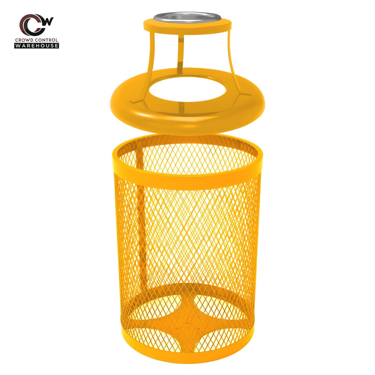 32 Gallon Trash Receptacle - Diamond Pattern - Crowd Control Warehouse
