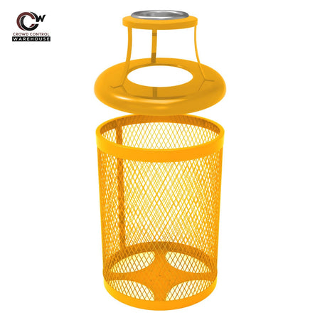 32 Gallon Trash Receptacle - Diamond Pattern - Crowd Control Warehouse