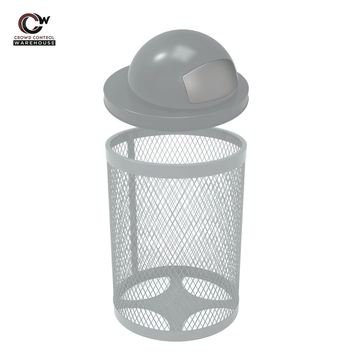 32 Gallon Trash Receptacle - Diamond Pattern - Crowd Control Warehouse
