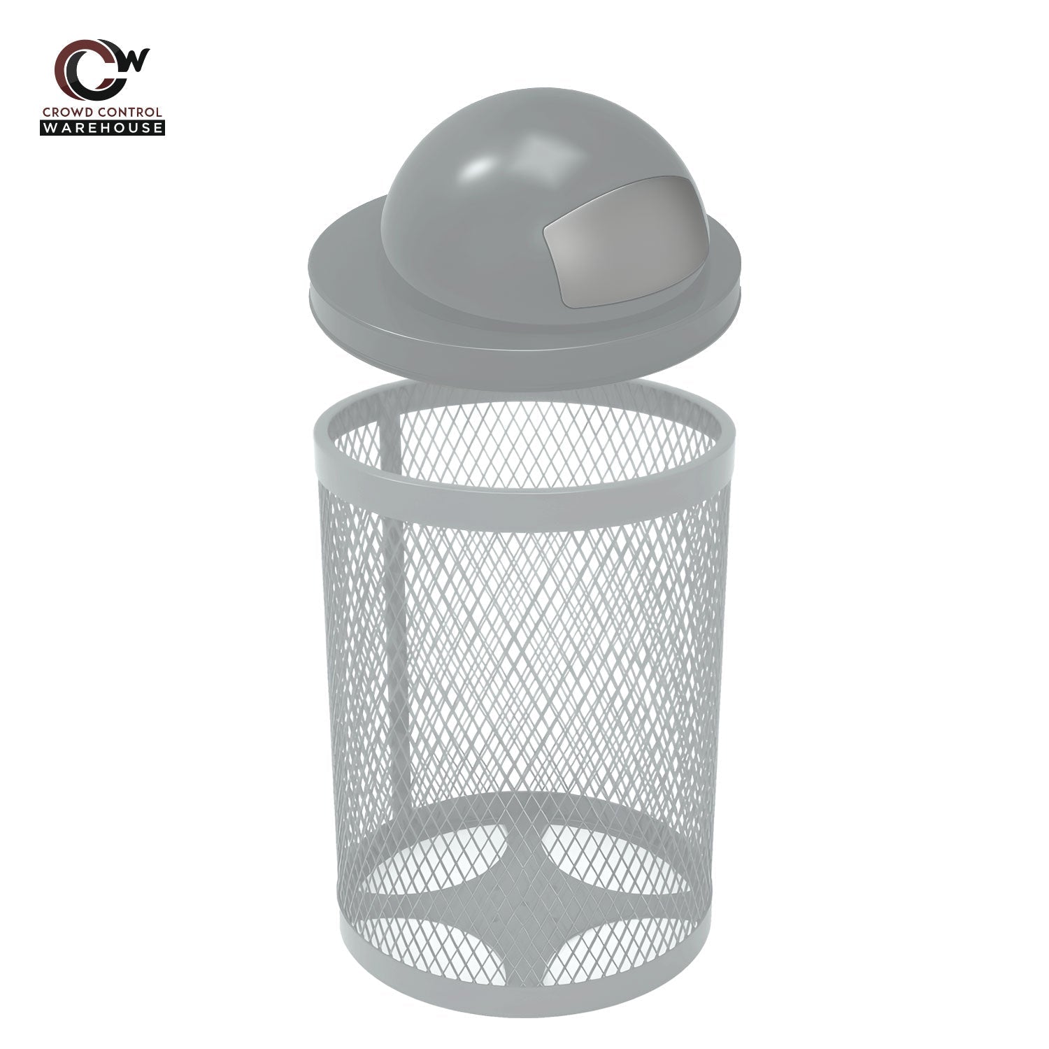 32 Gallon Trash Receptacle - Diamond Pattern - Crowd Control Warehouse
