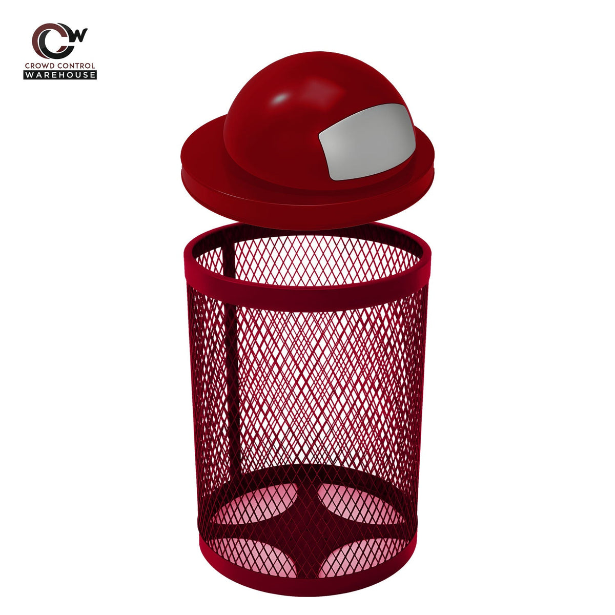 32 Gallon Trash Receptacle - Diamond Pattern - Crowd Control Warehouse