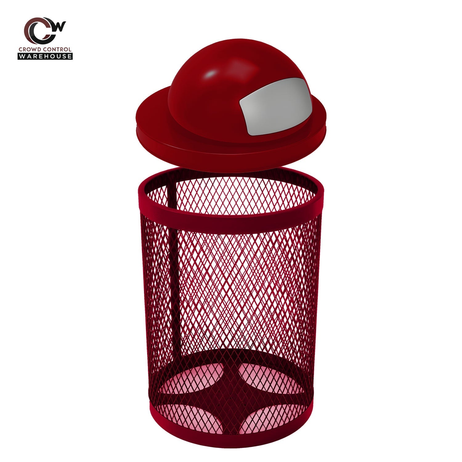 32 Gallon Trash Receptacle - Diamond Pattern - Crowd Control Warehouse