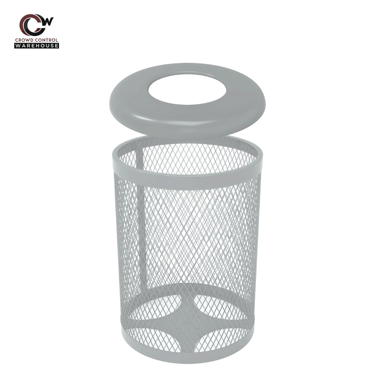 32 Gallon Trash Receptacle - Diamond Pattern - Crowd Control Warehouse