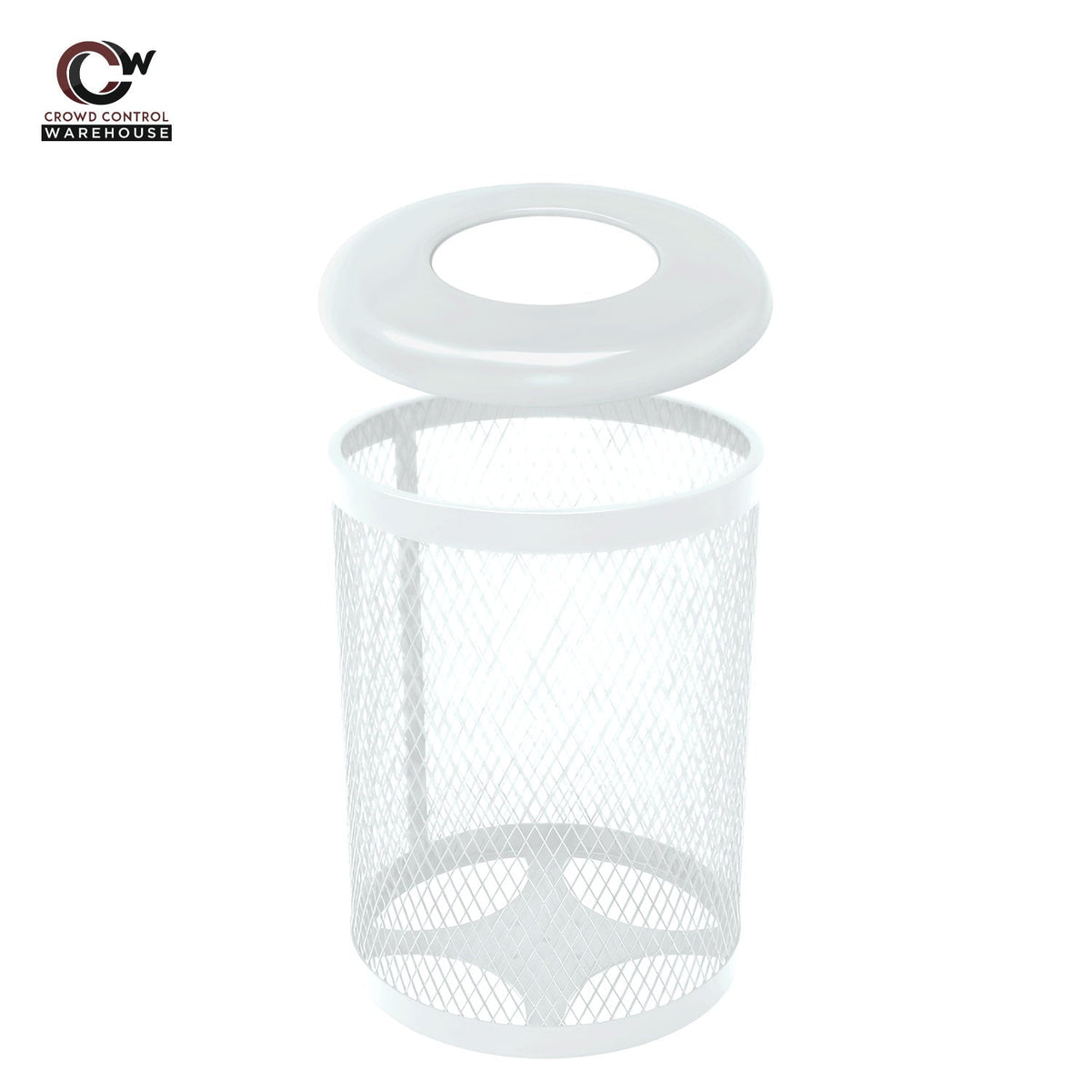 32 Gallon Trash Receptacle - Diamond Pattern - Crowd Control Warehouse