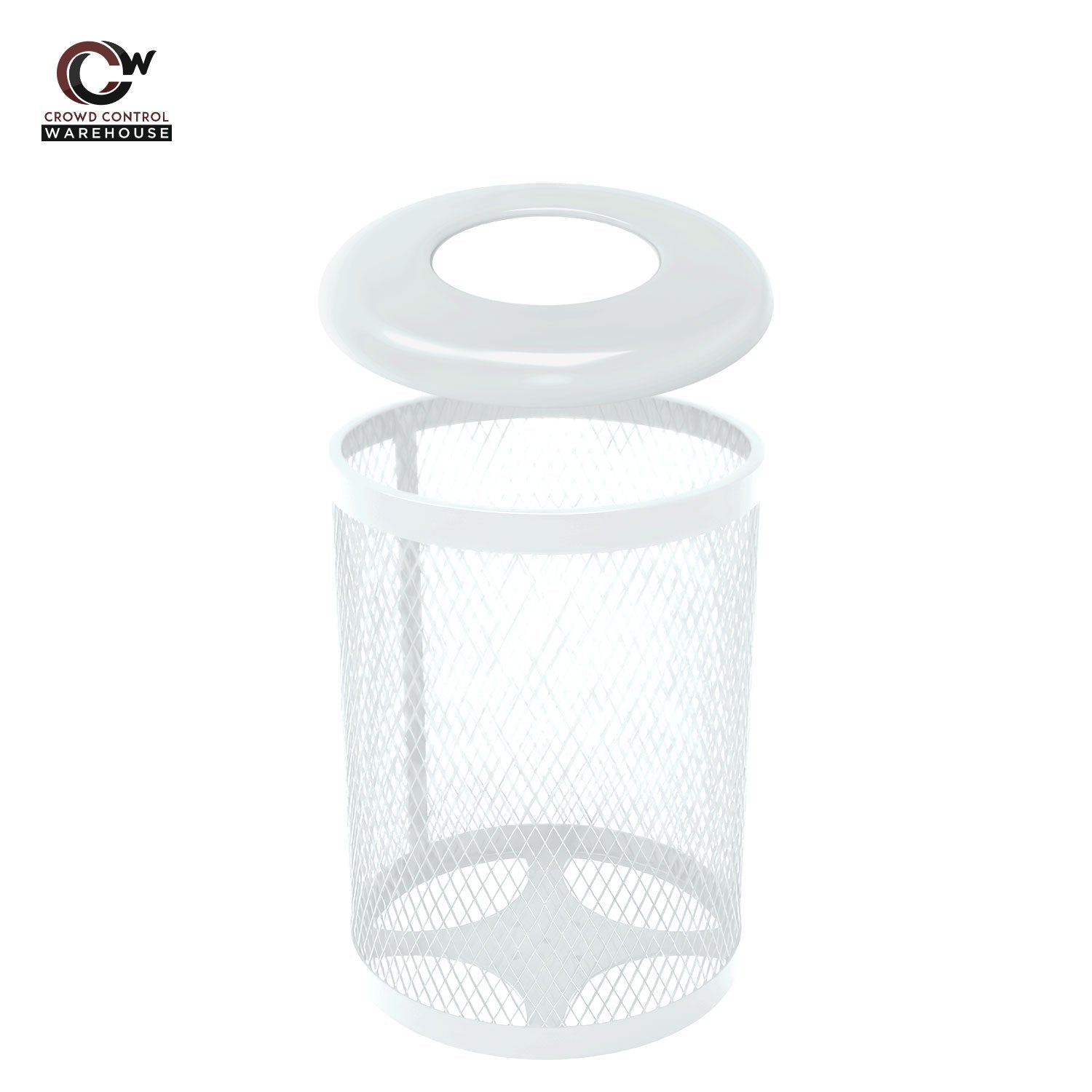 32 Gallon Trash Receptacle - Diamond Pattern - Crowd Control Warehouse