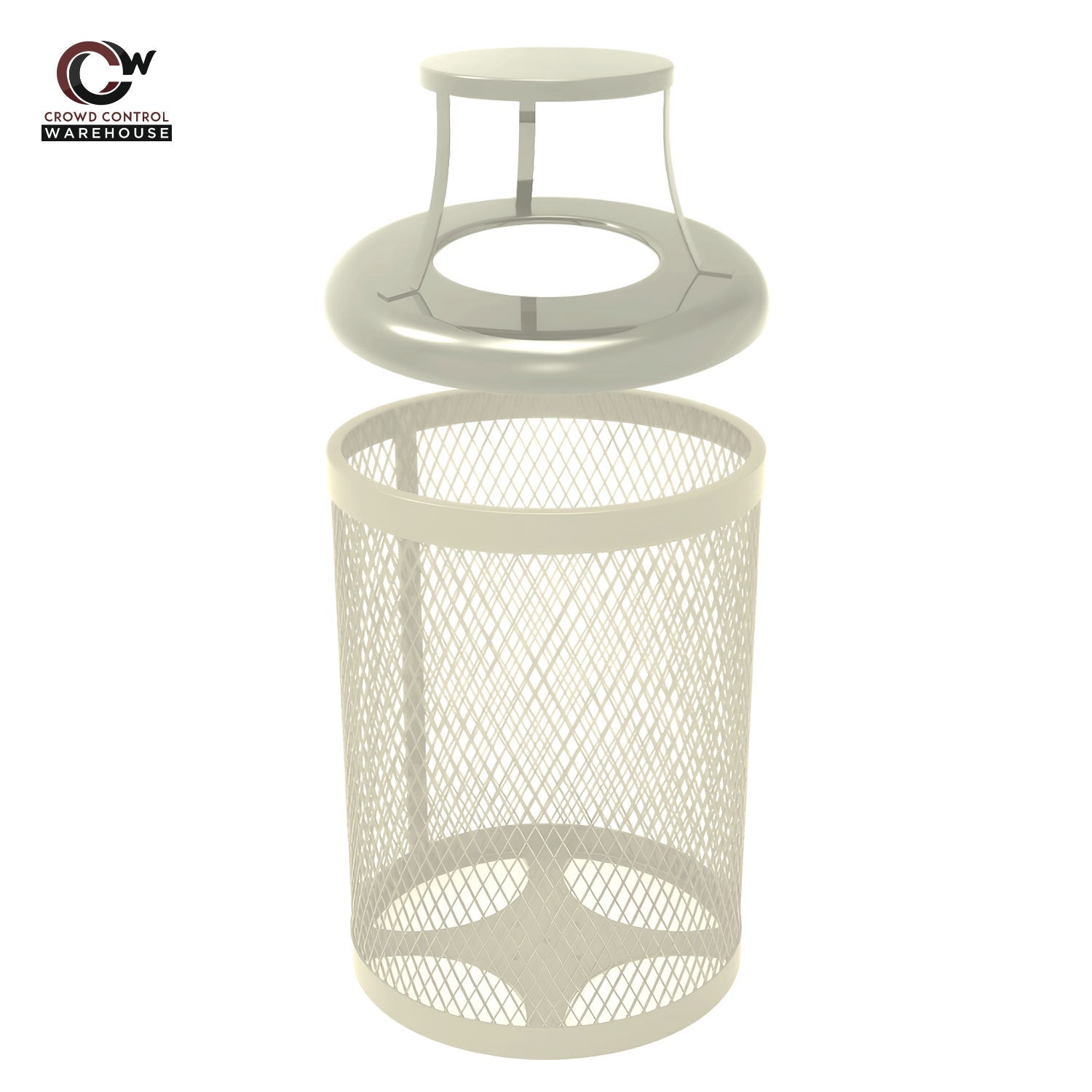 32 Gallon Trash Receptacle - Diamond Pattern - Crowd Control Warehouse