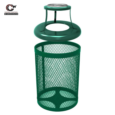 32 Gallon Trash Receptacle - Diamond Pattern - Crowd Control Warehouse