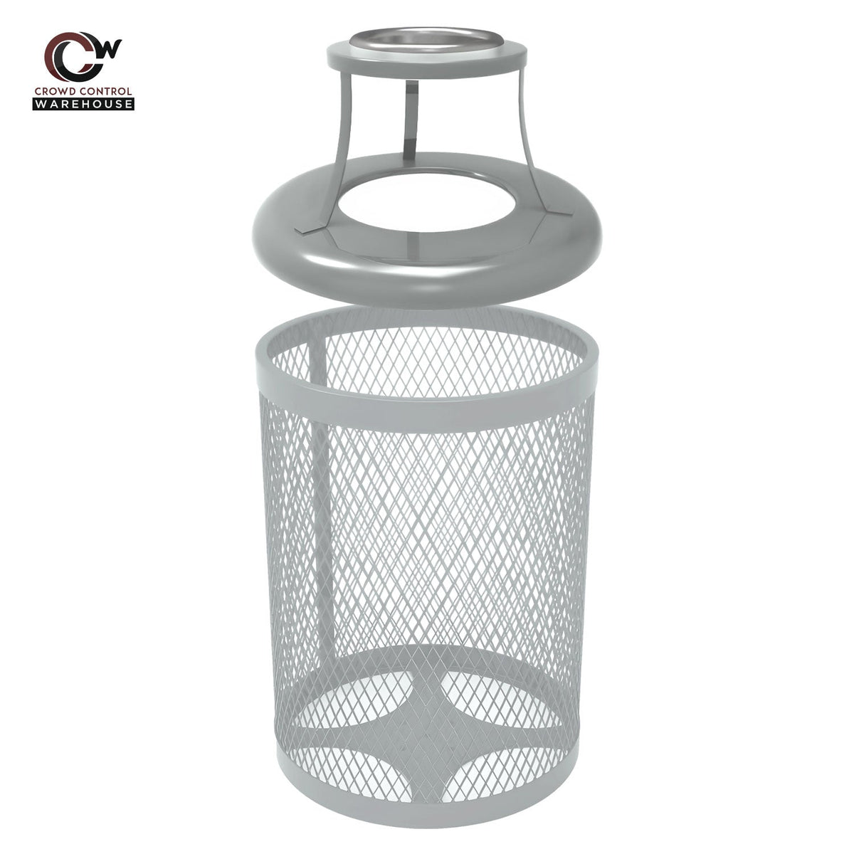 32 Gallon Trash Receptacle - Diamond Pattern - Crowd Control Warehouse