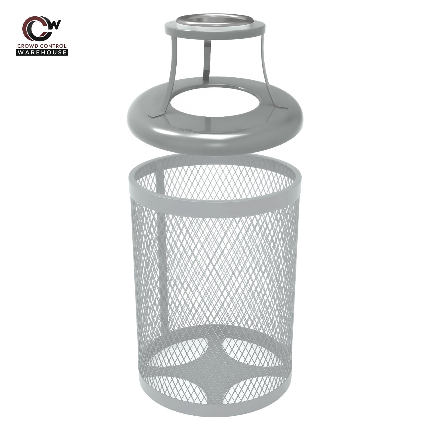 32 Gallon Trash Receptacle - Diamond Pattern - Crowd Control Warehouse
