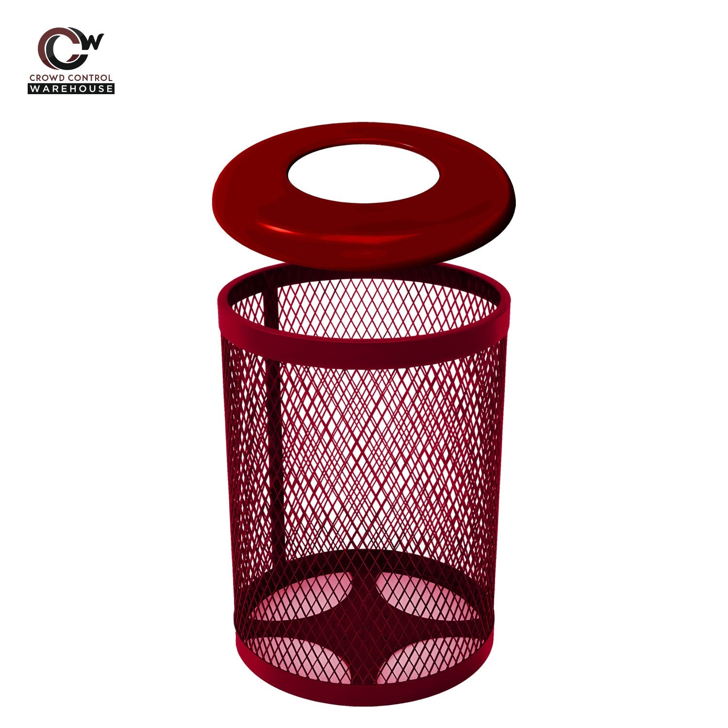 32 Gallon Trash Receptacle - Diamond Pattern - Crowd Control Warehouse