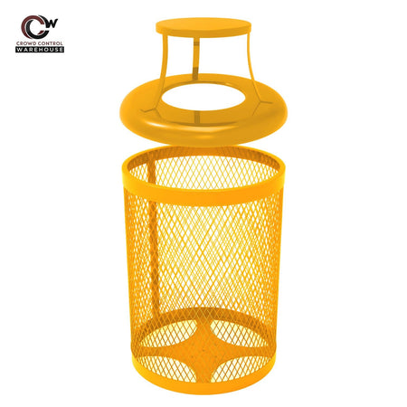 32 Gallon Trash Receptacle - Diamond Pattern - Crowd Control Warehouse