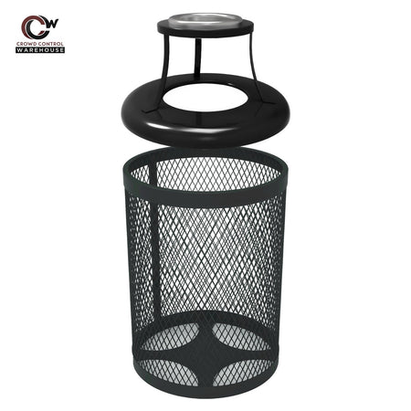 32 Gallon Trash Receptacle - Diamond Pattern - Crowd Control Warehouse