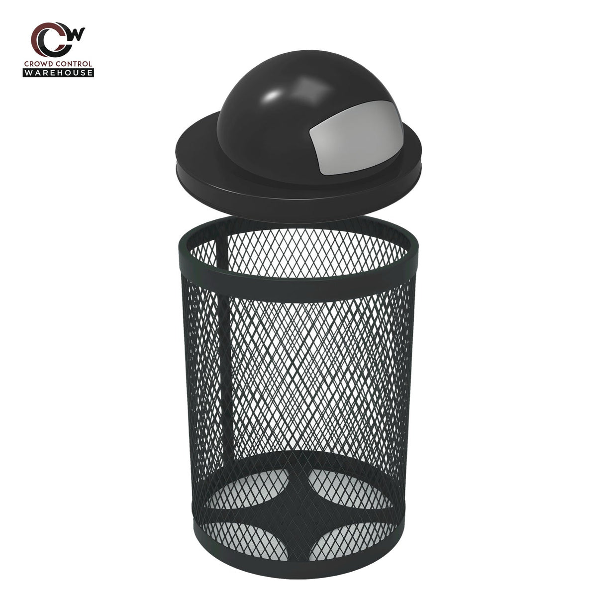 32 Gallon Trash Receptacle - Diamond Pattern - Crowd Control Warehouse