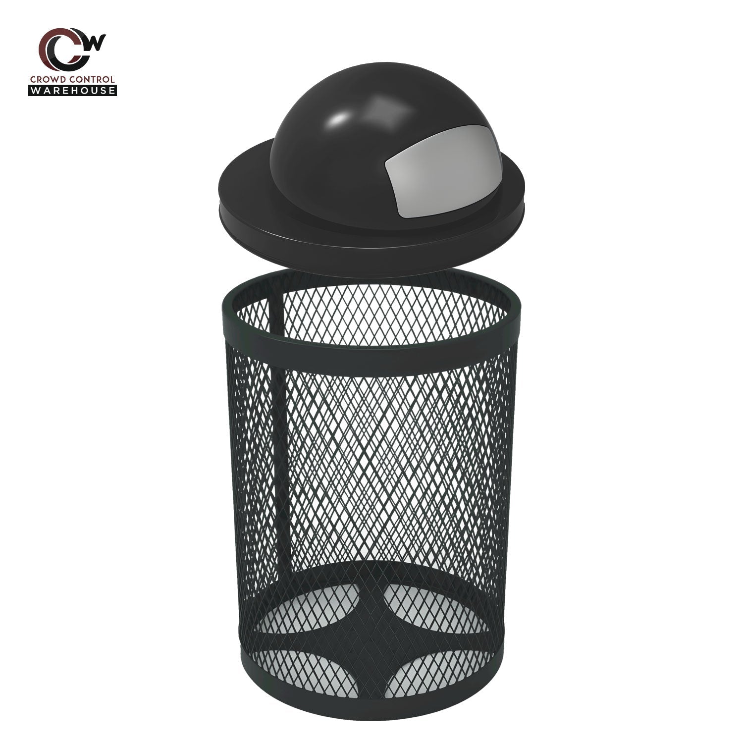 32 Gallon Trash Receptacle - Diamond Pattern - Crowd Control Warehouse