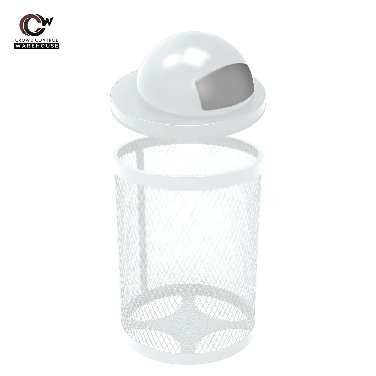 32 Gallon Trash Receptacle - Diamond Pattern - Crowd Control Warehouse
