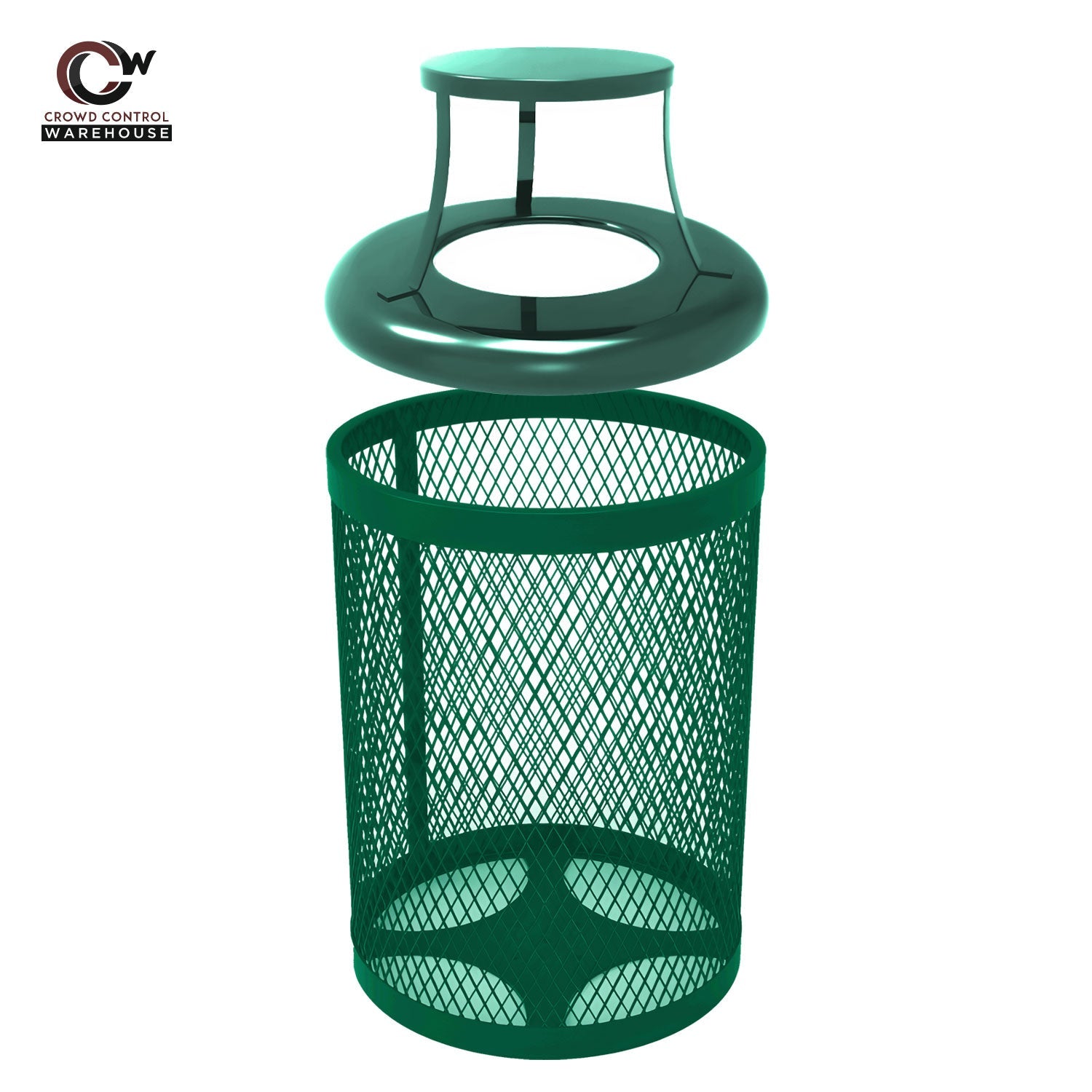 32 Gallon Trash Receptacle - Diamond Pattern - Crowd Control Warehouse