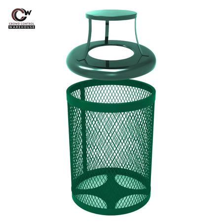 32 Gallon Trash Receptacle - Diamond Pattern - Crowd Control Warehouse