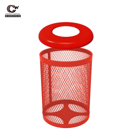 32 Gallon Trash Receptacle - Diamond Pattern - Crowd Control Warehouse