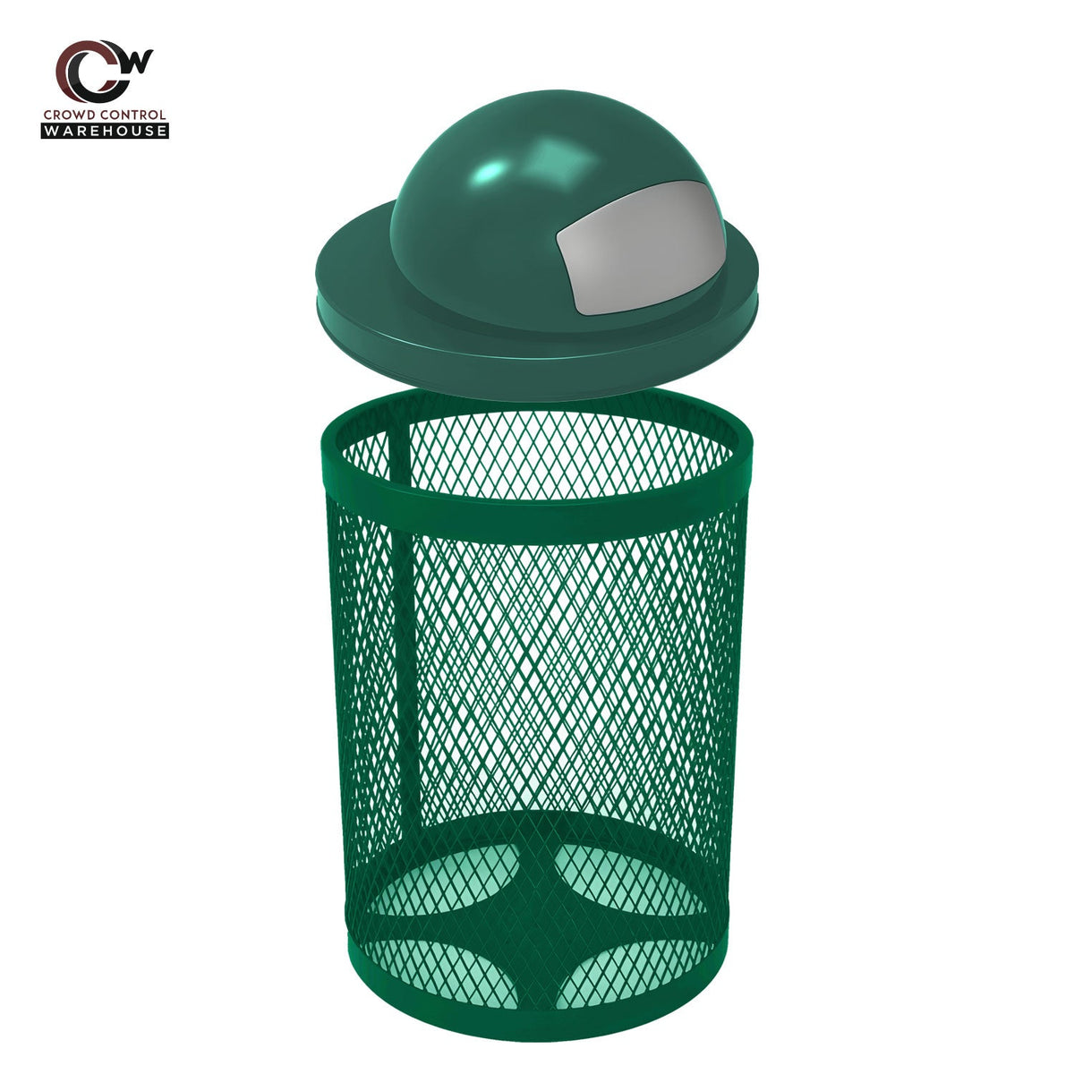 32 Gallon Trash Receptacle - Diamond Pattern - Crowd Control Warehouse