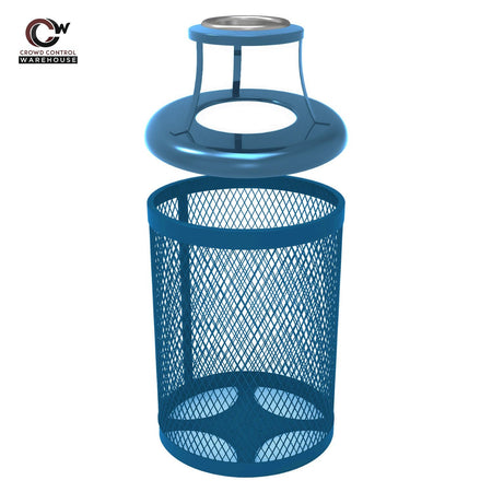 32 Gallon Trash Receptacle - Diamond Pattern - Crowd Control Warehouse