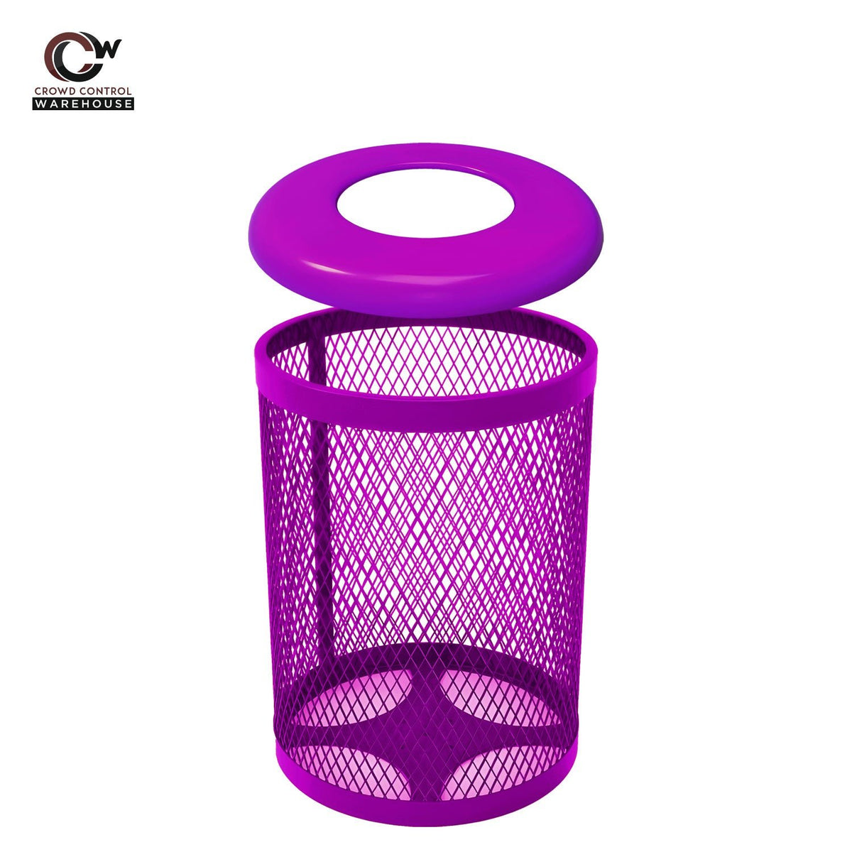 32 Gallon Trash Receptacle - Diamond Pattern - Crowd Control Warehouse