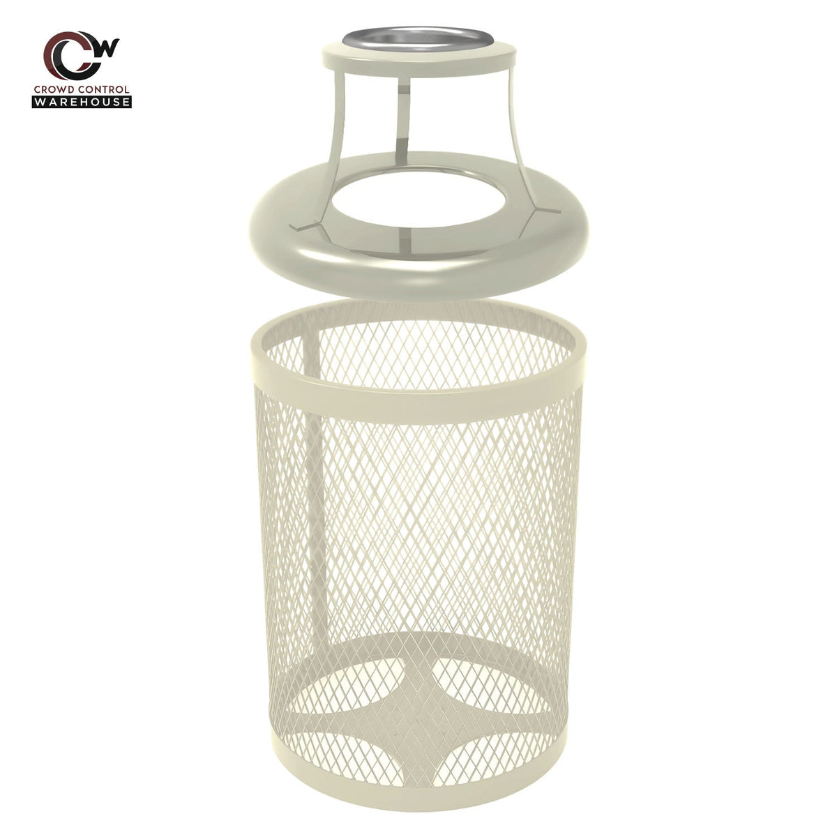 32 Gallon Trash Receptacle - Diamond Pattern - Crowd Control Warehouse