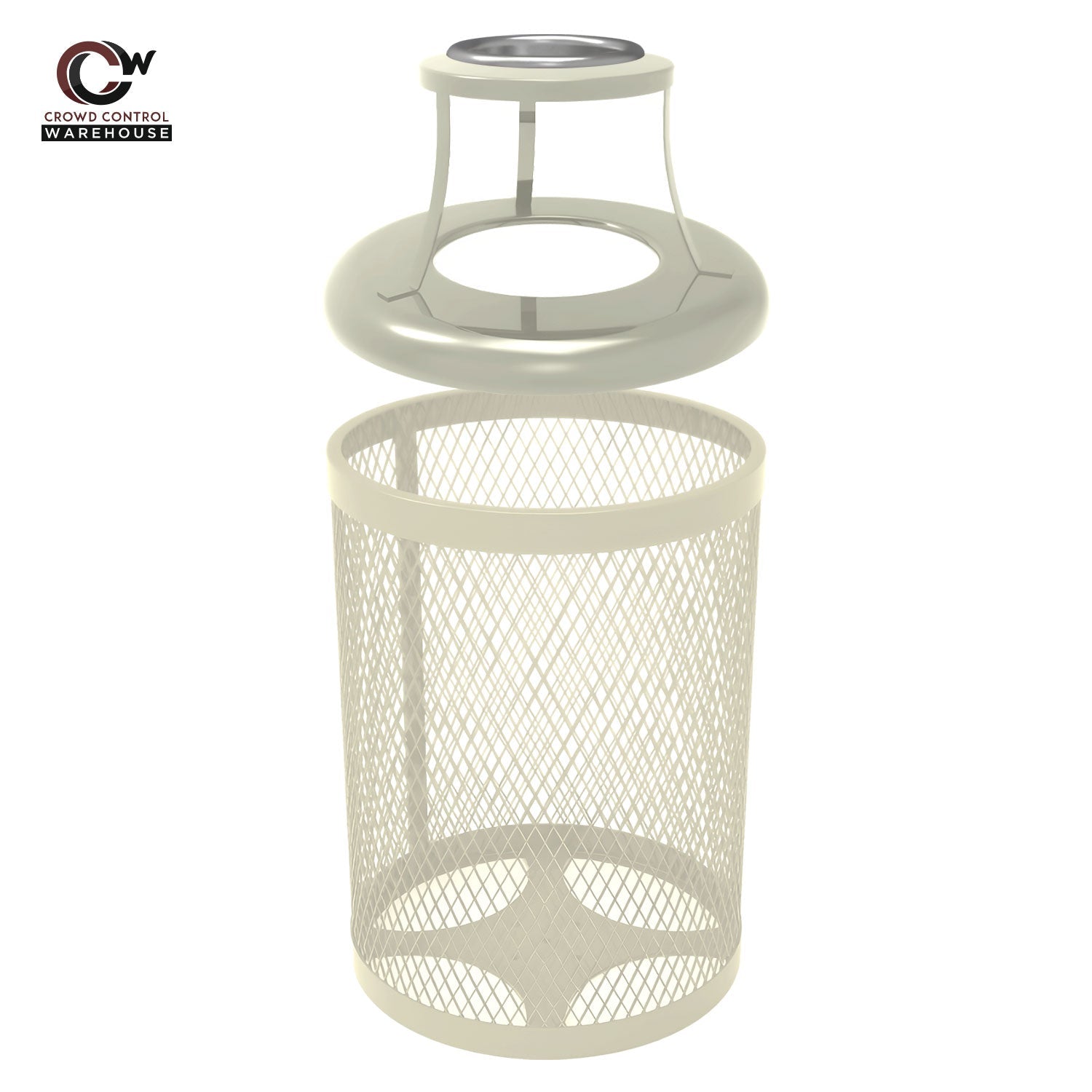 32 Gallon Trash Receptacle - Diamond Pattern - Crowd Control Warehouse