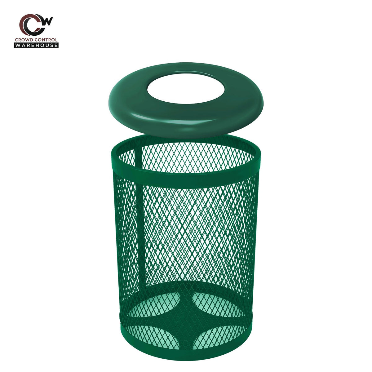 32 Gallon Trash Receptacle - Diamond Pattern - Crowd Control Warehouse