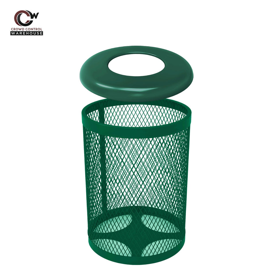 32 Gallon Trash Receptacle - Diamond Pattern - Crowd Control Warehouse