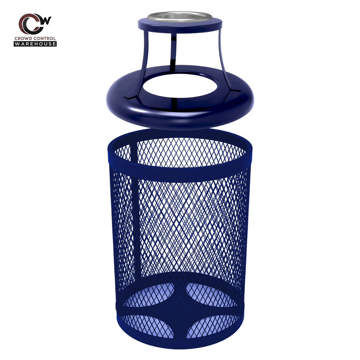 32 Gallon Trash Receptacle - Diamond Pattern - Crowd Control Warehouse