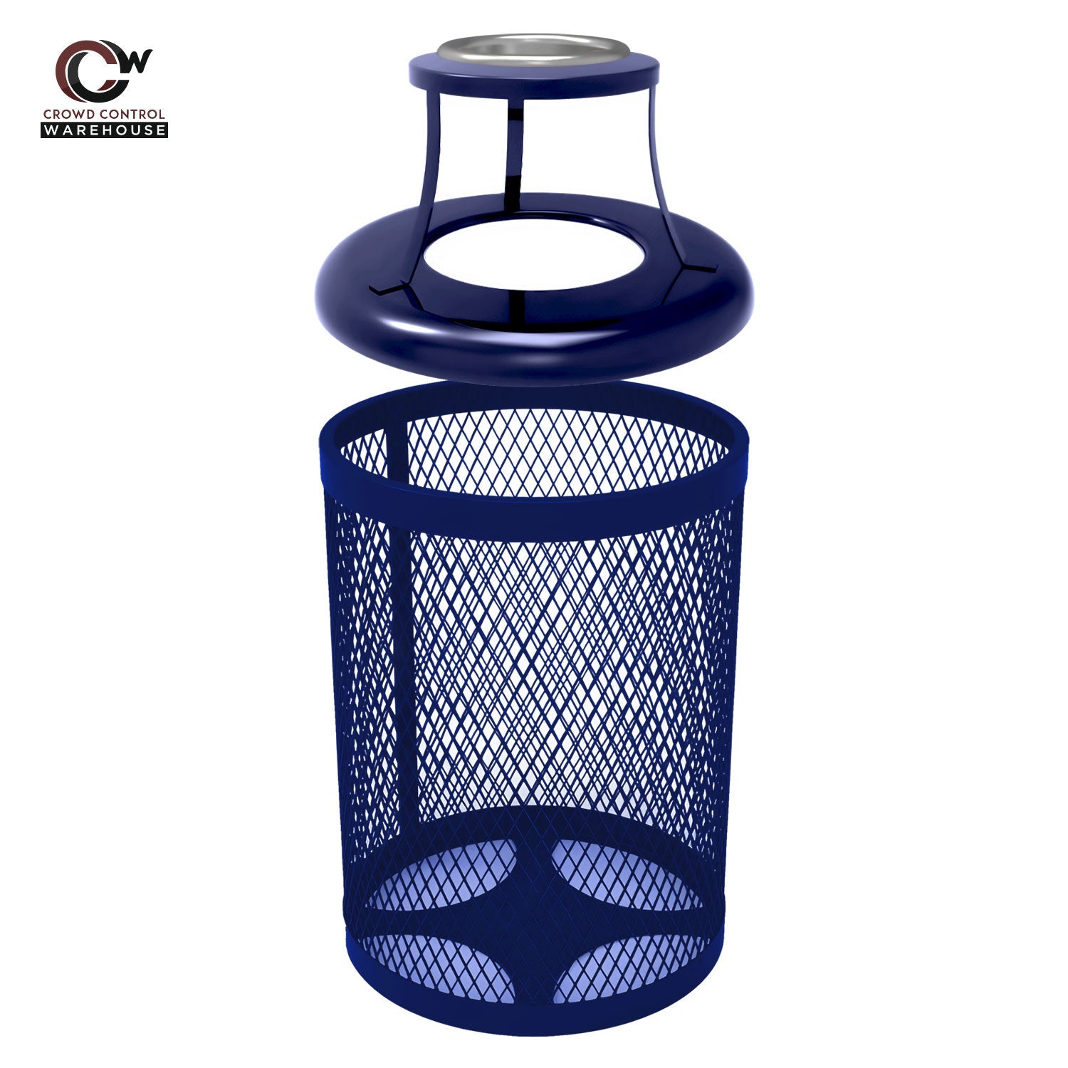 32 Gallon Trash Receptacle - Diamond Pattern - Crowd Control Warehouse