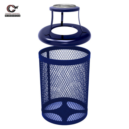 32 Gallon Trash Receptacle - Diamond Pattern - Crowd Control Warehouse