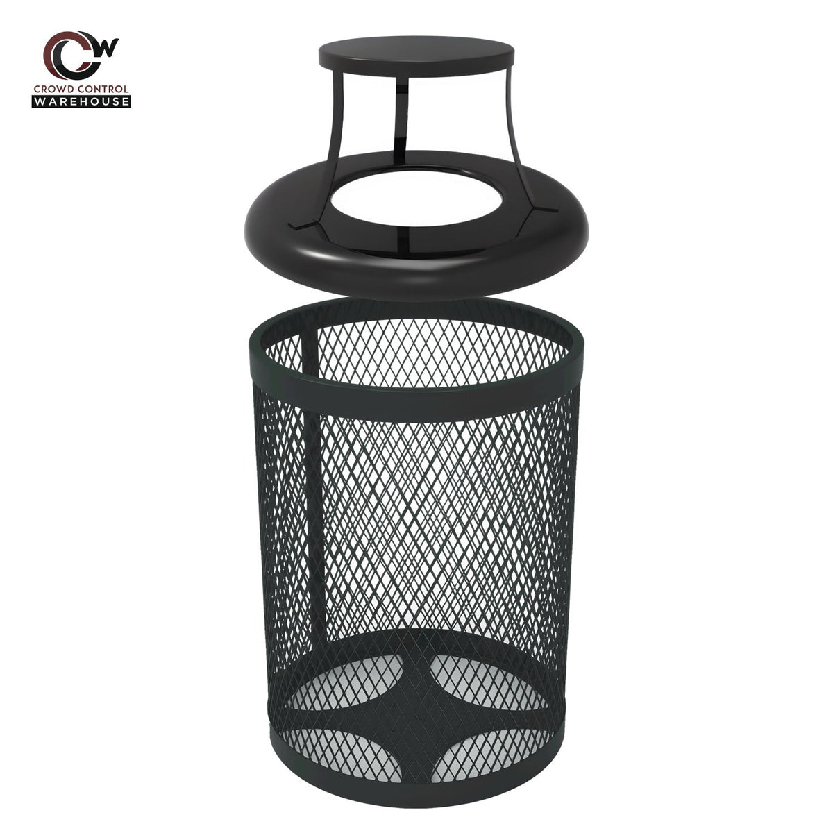 32 Gallon Trash Receptacle - Diamond Pattern - Crowd Control Warehouse