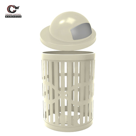 32 Gallon Trash Receptacle - Slatted Steel - Crowd Control Warehouse