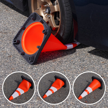 36" Orange Traffic Cone with Gorilla Grip Handle - Crowd Control Warehouse