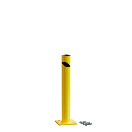 Safety Yellow Steel Bollards, 4.5" Diameter, 24-72" Height - Trafford Industrial