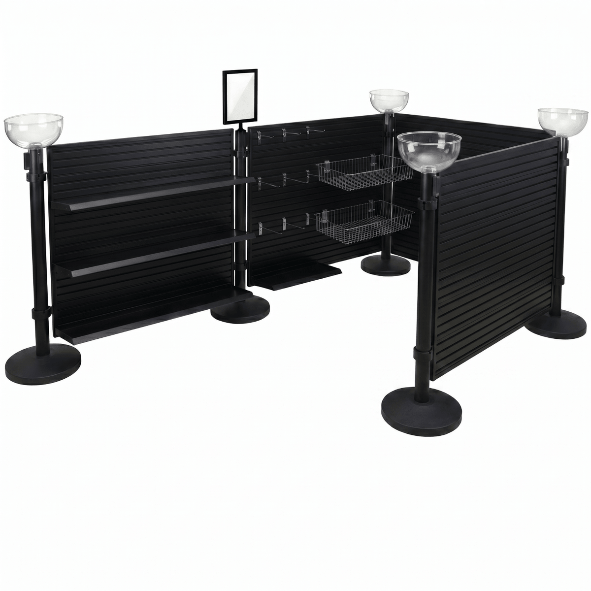4-Panel Slatwall Bundle - Maximum Checkout Lane Merchandising Display - Crowd Control Warehouse