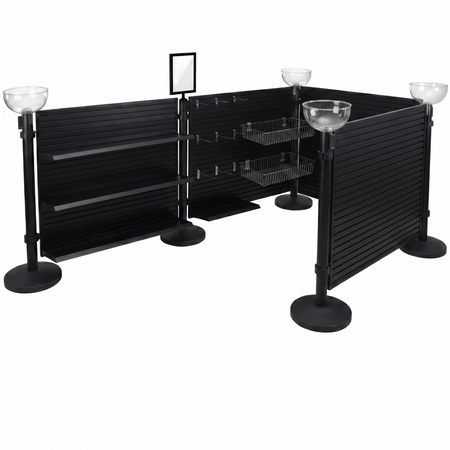 4-Panel Slatwall Bundle - Maximum Checkout Lane Merchandising Display - Crowd Control Warehouse