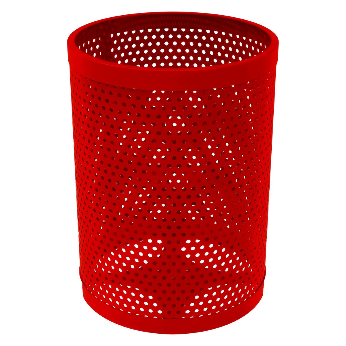 55 Gallon Trash Receptacle - Circular Pattern - Crowd Control Warehouse