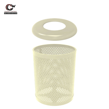 55 Gallon Trash Receptacle - Circular Pattern - Crowd Control Warehouse