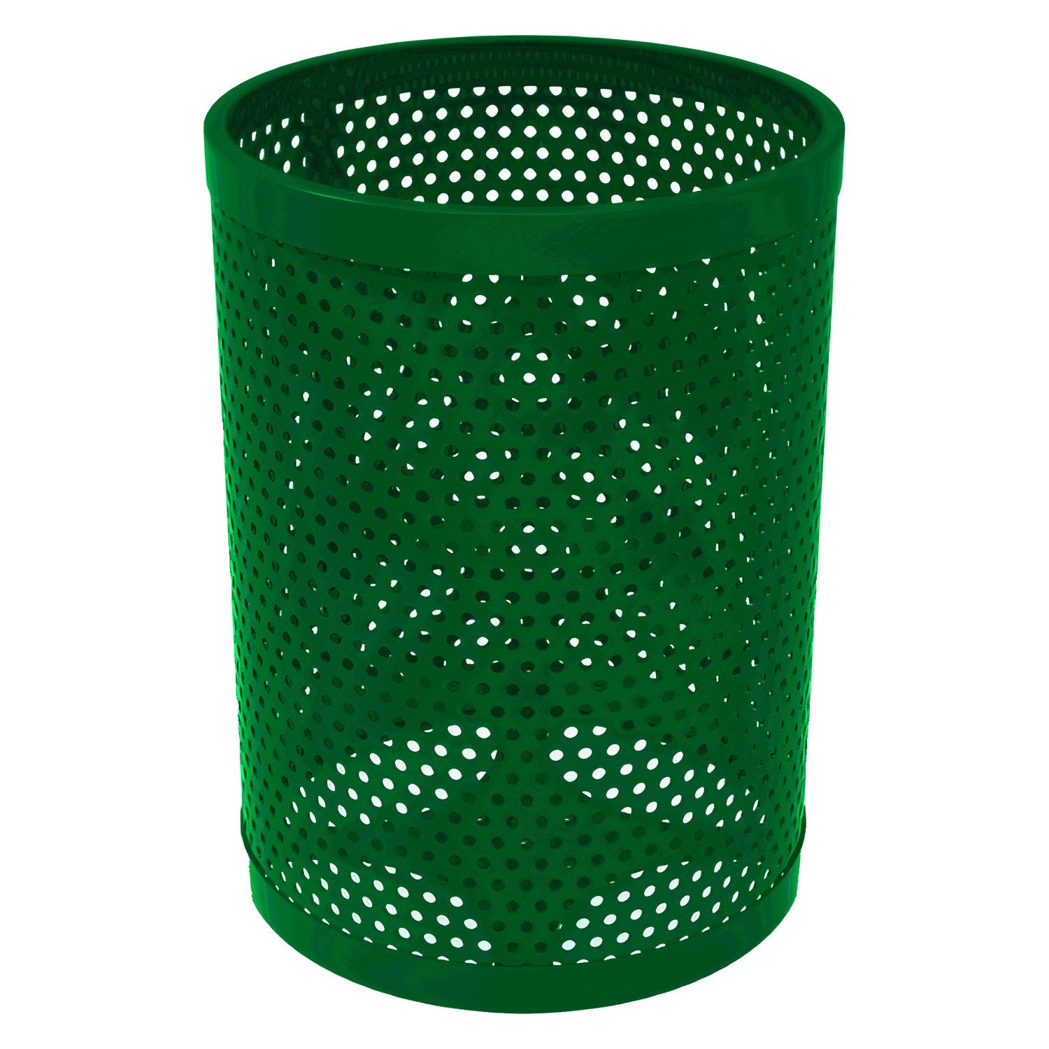 55 Gallon Trash Receptacle - Circular Pattern - Crowd Control Warehouse